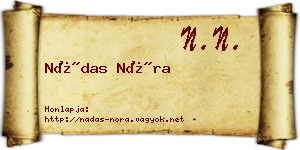 Nádas Nóra névjegykártya